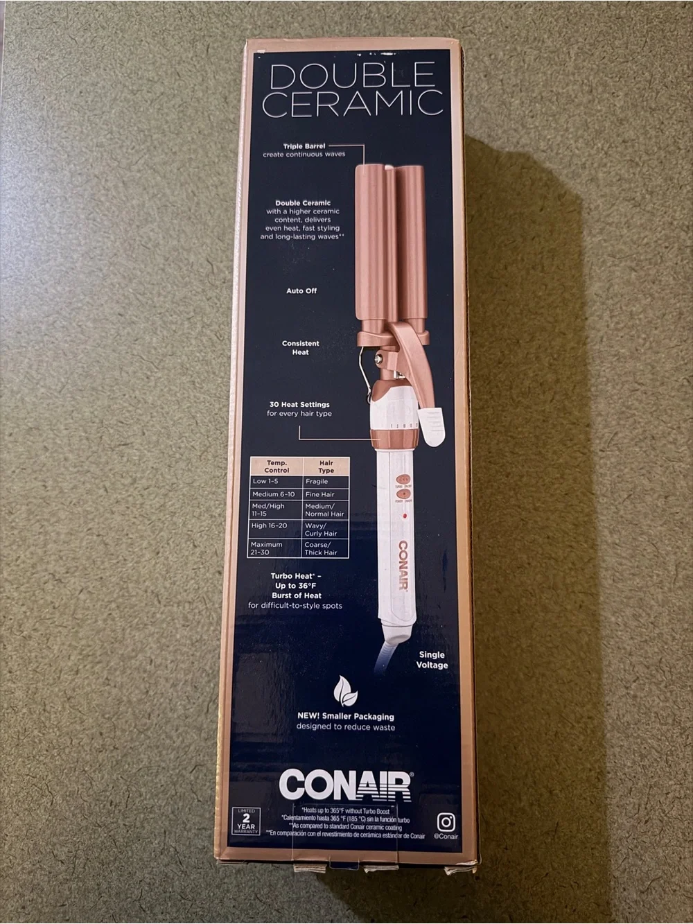 Conair Triple Barrel Waver - Pink Rose Gold Double Ceramic- New in box